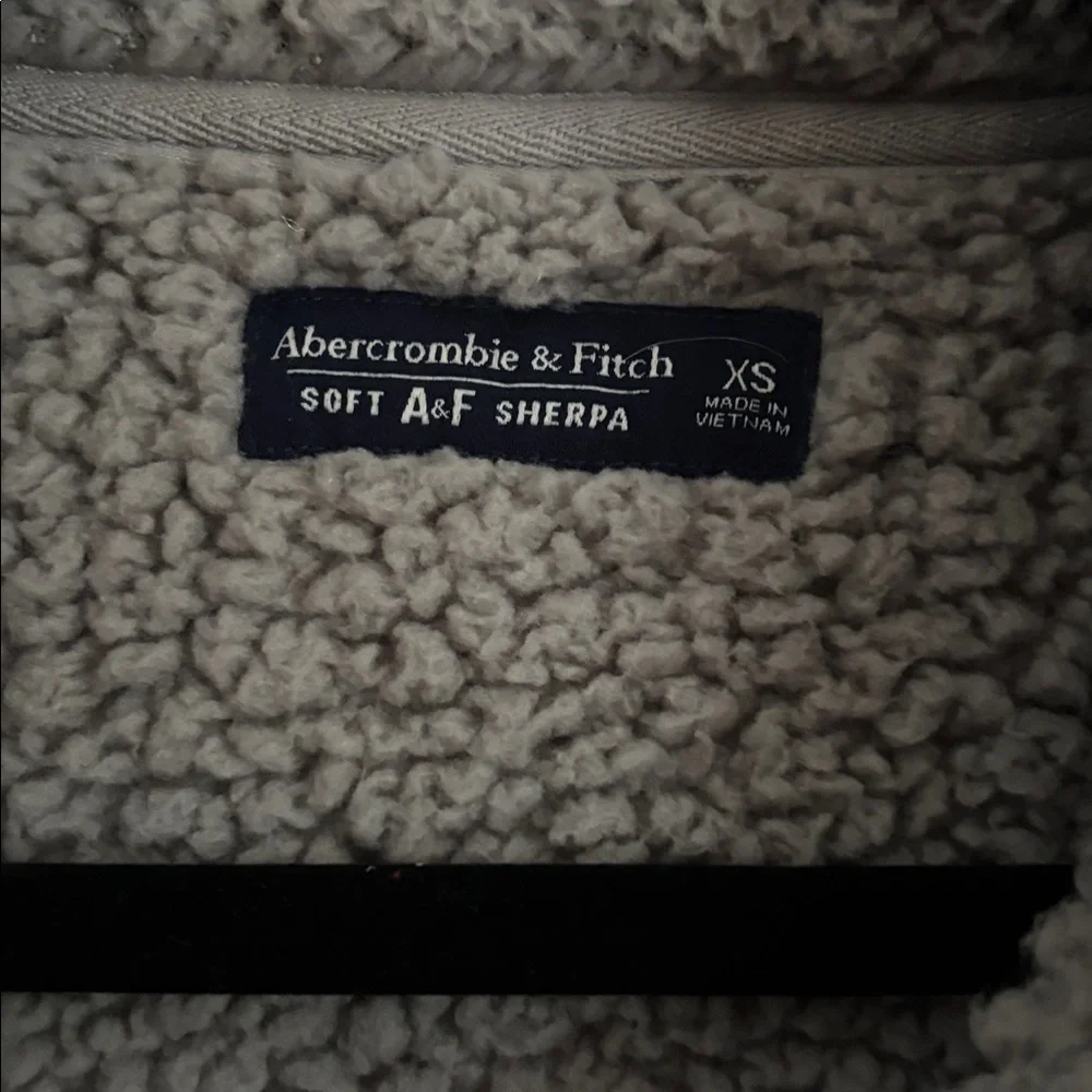 Abercrombie & Fitch Soft AF Sherpa Quarter Zip Faux Sherpa Fleece Jacket Size XS - Picture 5 of 5